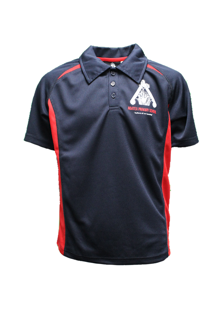 Ngatea Primary School SS Polo Navy/Red Kids